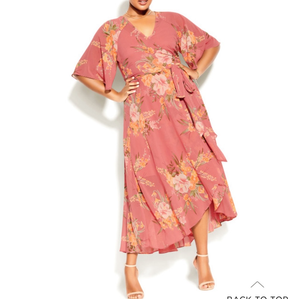 City chic grand maxi floral guava. Size 14. City chic size XS.